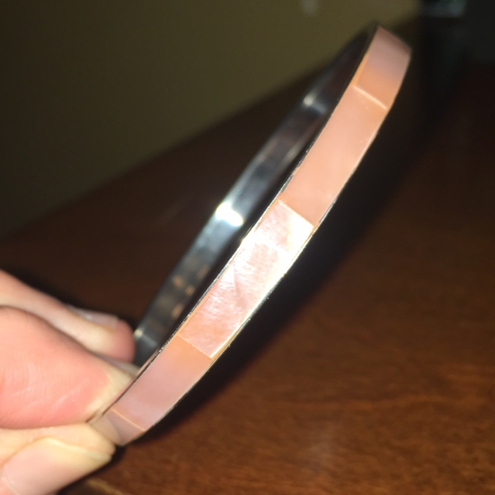 Abalone and silver bangle bracelet